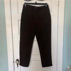 Crazy Horse Dark Brown High-Waisted Mom Jeans Size 12R